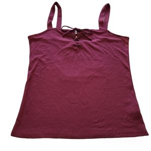 Aeropostale Womens Maroon Lace Up Tank Top Size XL